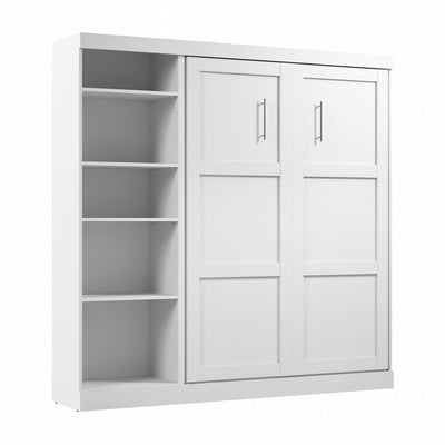 Bestar Pur Full Murphy Bed with Shelving Unit 84-Inch Wall Bed - White|Lit double escamotable mural Pur de Bestar de 84 po avec tablettes - blanc