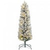 Homcom Arbre De Noel Artificiel Floque Enneige De 5 Pieds Avec Lumieres