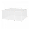Pawhut Parc Pour Animal Domestique, Cage Pour Petit Animal Cloture Ouverte En Plastique Portable 12 Panneaux Pour Lapin Chinchilla Cochon D'inde Blanc, 18\" X 14\"
