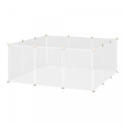 Pawhut Pet Puppy Dog Playpen, Portable Diy Catio Small Animal Cage For Bunny Chinchilla Guinea Pig I|Pawhut Parc Pour Animal Domestique, Cage Pour Petit Animal Cloture Ouverte En Plastique Portable 12