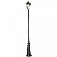Outsunny Lampe Solaire De 8', Lampadaire D'exterieur En Aluminium Etanche