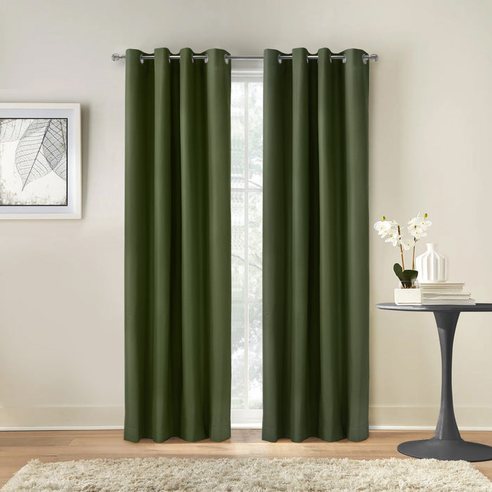 Panneau de rideau coupe-lumière à œillets Alpin olive de Thermaplus - 52 x 108