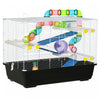 Pawhut Grande Cage Pour Hamster De 31 Cm, Maison Pour Petits Animaux, Refuge Pour Gerbilles A Plusieurs Etages, Systeme De Tube Tunnel, Avec Bouteille D'eau, Tubes, Roue D'exercice, Plat De Nourriture