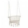 Outsunny Chaise Hamac Suspendue En Corde De Coton Avec Cadre En Metal Et Coussin, Grand Siege En Macrame Pour Terrasse, Jardin, Chambre, Salon, Blanc Creme