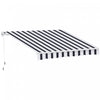 Outsunny 8'x7' Manuel Retractable Resistant A L'eau Pare-soleil Patio Auvent Exterieur Pont Auvent Abri (bleu, Blanc)