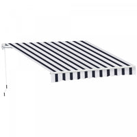 Outsunny 8'x7' Manuel Retractable Resistant A L'eau Pare-soleil Patio Auvent Exterieur Pont Auvent A