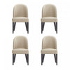 Chaise de salle a manger moderne en bois Hillman avec revetement en tissu couleur sable - Lot de 4