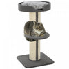 Pawhut Arbre A Chat 36\" Tour Pour Chat A Plusieurs Niveaux Avec Grattoir En Sisal, Lit Pour Chat, Coussin, Perchoir, Gris