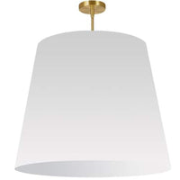Très grand luminaire suspendu de Dainolite avec très grand abat-jour cylindrique effilé blanc et 1 ampoule