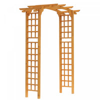 Outsunny 7,5 Pieds En Bois De Sapin Arche De Jardin Treillis Passerelle Exterieure Ronde Pergola Sty