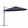 Costway Parasol cantilever 10x10 ft pour terrasse, aluminium, rotation 360°, inclinable, bleu marine
