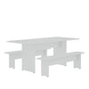 Ensemble de salle a manger moderne Nomad 3 pieces en blanc