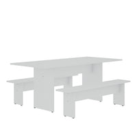  Ensemble de salle a manger moderne Nomad 3 pieces en blanc