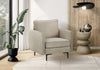 Chaise D'Appoint Chaise Rembourre, 34\" De Large, Tissu Beige, Pieds En Metal Noir