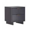 Table de nuit contemporaine Elara 18\" en bois massif gris charbon (2 tiroirs)
