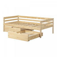 Lit simple Sweedi avec tiroirs de rangement - bois naturel