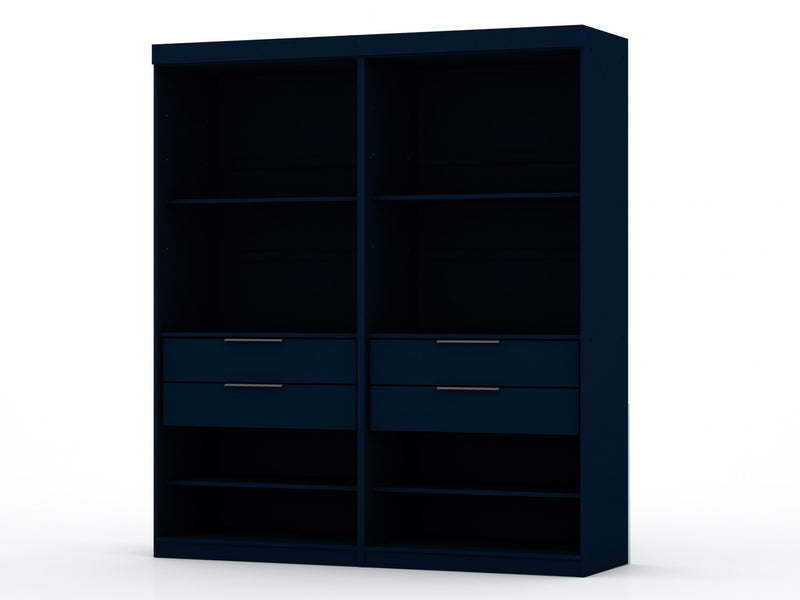 Armoire contemporaine moderne Mulberry 36\" en bleu minuit - Ensemble de 2