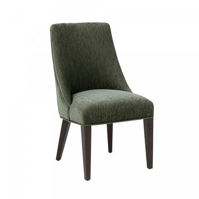 Beever Modern Chenille Wood Dining Chair in Forest Green - Set of 2 | Chaise de salle a manger moderne Beever en bois et chenille vert foret - Lot de 2