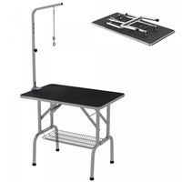 Pawhut Table De Toilettage Pour Chien Avec Bras De Toilettage Reglable En Hauteur De 8 A 39 Pouces,