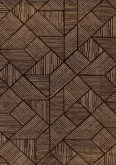 Covington Brown Taupe Striped Geometric Design Rug, 7'10" x 10'6" Indoor Area Rug | Tapis Covington brun taupe a rayures geometriques, 7'10" x 10'6"