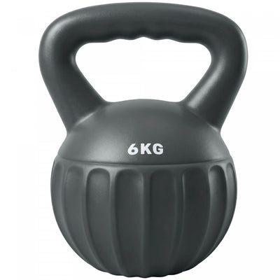 Soozier Kettlebell, 13 lbs Kettle Bell with Non-Slip Handle for Home Gym, Weight Lifting and Strength Training, Grey