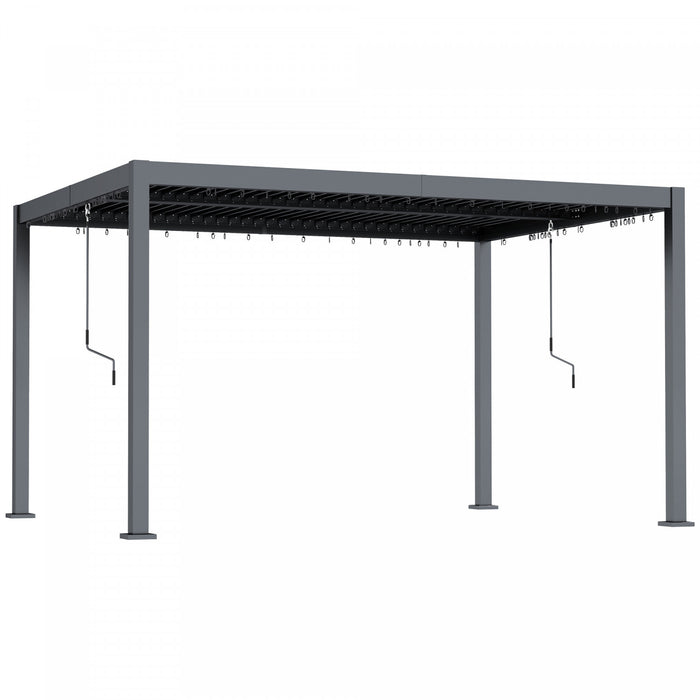 Outsunny Pergola A Persiennes 10' X 12' Toit Reglable Et Cadre En Aluminium