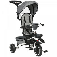 Aosom Tricycle Pour Enfant 7-en-1, Avec Siege Rotatif, Poignee De Poussee Reglable, Harnais De Secur