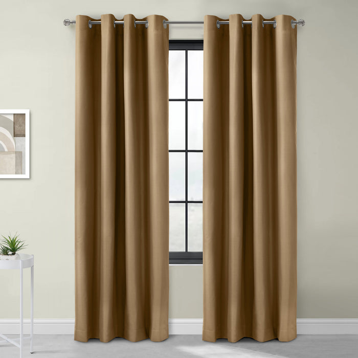Panneau de rideau coupe-lumière à œillets Alpin sable de Thermaplus - 52 x 108