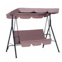 Outsunny Meatal Chaise Pivotante D'exterieur 3 Places Chaise Longue De Jardin Rembourree Hamac De Te