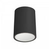 Plafonnier affleuré Echo de Dainolite en acrylique givré qui diffuse la lumière, avec fini noir mat et ampoule de 12 W