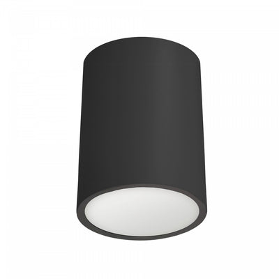 Dainolite Echo Flush Mount 12w Matte Black Frosted Acrylic Diffuser Lamp|Plafonnier affleuré Echo de Dainolite en acrylique givré qui diffuse la lumière, avec fini noir mat et ampoule de 12 W