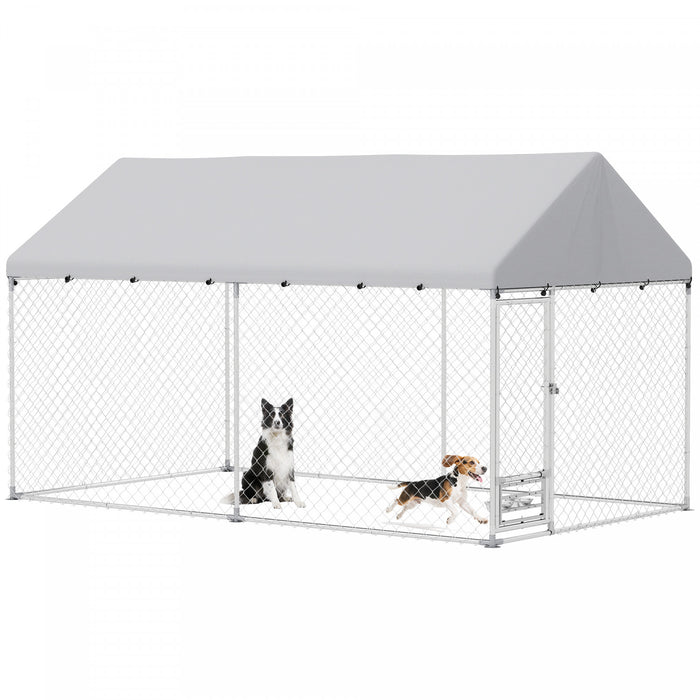 Dog Run W/ Adjustable & Rotatable Bowls 13.1' X 7.5' X 7.5'