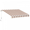 Outsunny 10x8pi Auvent De Terrasse Retractable Manuel Resistant A L'eau Pare-soleil Terrasse Exterieure Porte Fenetre Auvent Abri Cadre En Aluminium Bande Rouge