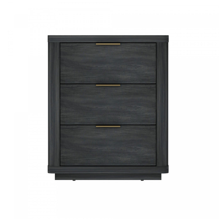 Table de nuit moderne Evelyn 20\" en gris charbon (3 tiroirs)