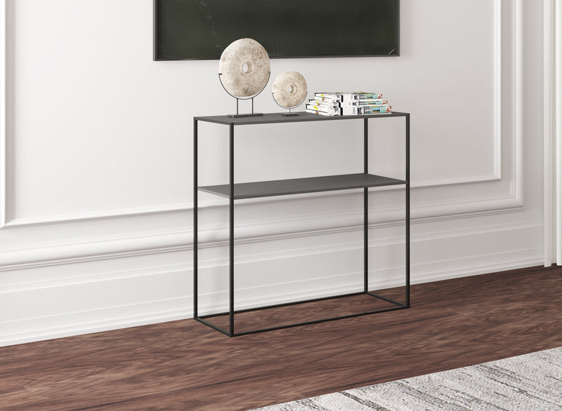 Console de 28 po avec 1 tablette de rangement - noire