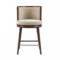  Tabouret de comptoir moderne en bois et tissu Evalyn, finition naturelle