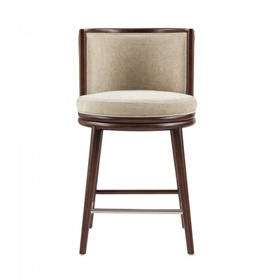 Evalyn Modern Wood Upholstered Counter Stool in Natural | Tabouret de comptoir moderne en bois et tissu Evalyn, finition naturelle
