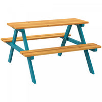 Outsunny Table De Pique-nique Pour Enfants, Ensemble Table Et Chaises En Bois Pour Enfants, Activite