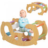 Qaba Jouet D'escalade Pour Tout-petits, Arche D'escalade 2 En 1 En Bois Arc-en-ciel, Echelle A Bascule Pour Bebe, Aire De Jeu D'apprentissage D'escalade Pour 18 A 48 Mois