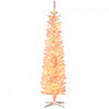 Homcom Sapin De Noel Artificiel Floque De Neige De 6 Pi Avec Lumiere, Rose