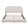 Lit plateforme Sophie rembourre en polaire Teddy avec tissu doux et cadre robuste, taille Queen, beige