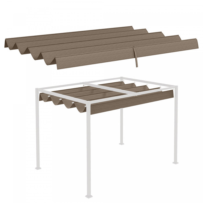 Outsunny Toit De Pergola Retractable, Couverture Pare-soleil De 9,8' X 7,1'