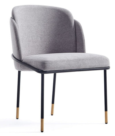 Manhattan Comfort Flor Fabric Dining Chair - Grey|Chaise de salle à manger Flor de Manhattan Comfort en tissu - grise