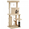 Arbre a Chat de 132 cm avec Poteaux a Griffer, Beige