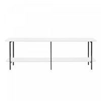 Console contemporaine moderne Celine 180 cm en blanc (2 etageres)