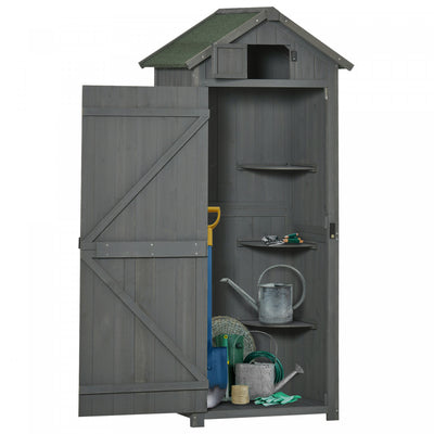 Outsunny 30" X 21" X 71" Garden Storage Shed, Outdoor Storage Shed With 3 Tier Shelves, Workshop Yar|Outsunny Remise De Jardin, Remises Et Rangement Exterieur Atelier De Jardinage Outils Maison De Rang