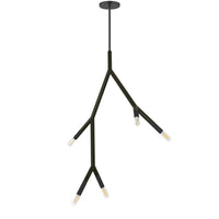 Luminaire suspendu Morgan de Dainolite avec fini noir mat et 5 ampoules