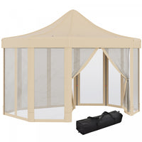 Outsunny 13' X 10' Tonnelle Barnum De Jardin Pliable Gazebo Pop-up Tente Reception Octogonale Avec P