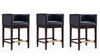 Tabouret de comptoir Kingsley style milieu du siecle en bois et tissu, noir - Lot de 3