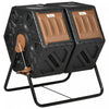 Outsunny Bac A Compost A Double Chambre De 34,5 Gallons Avec Pieds En Acier